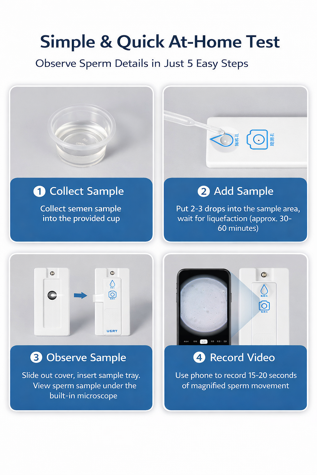 Home Sperm Microscope Kit — See It Live on Your Phone